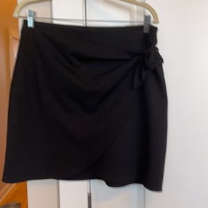 Loft black tie skirt cotton spandex